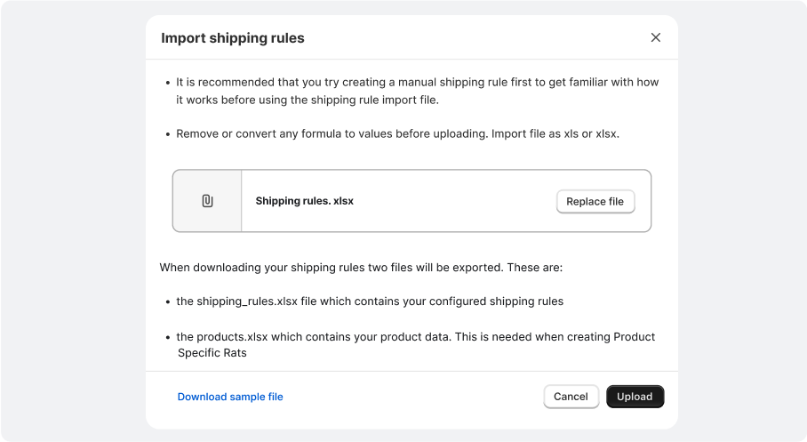 Bulk Add or Update Shipping Rules