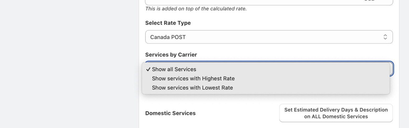 Set Up Canada Post Rates