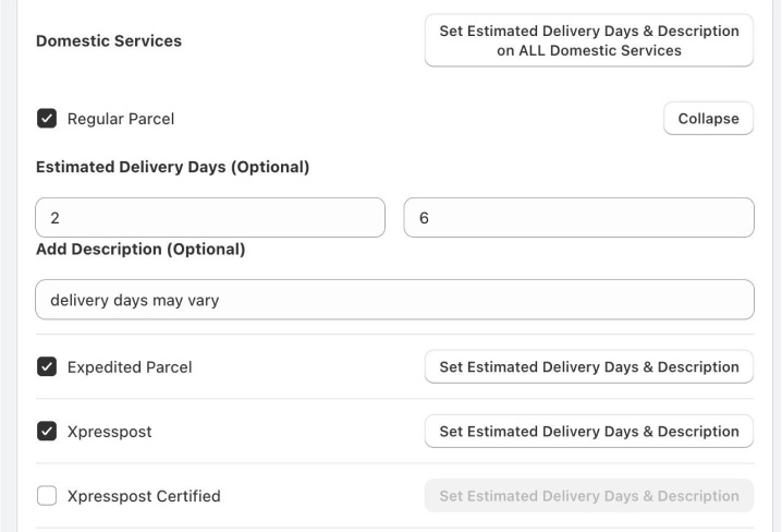 Set Up Canada Post Rates