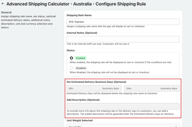 Set Up DHL Express rates