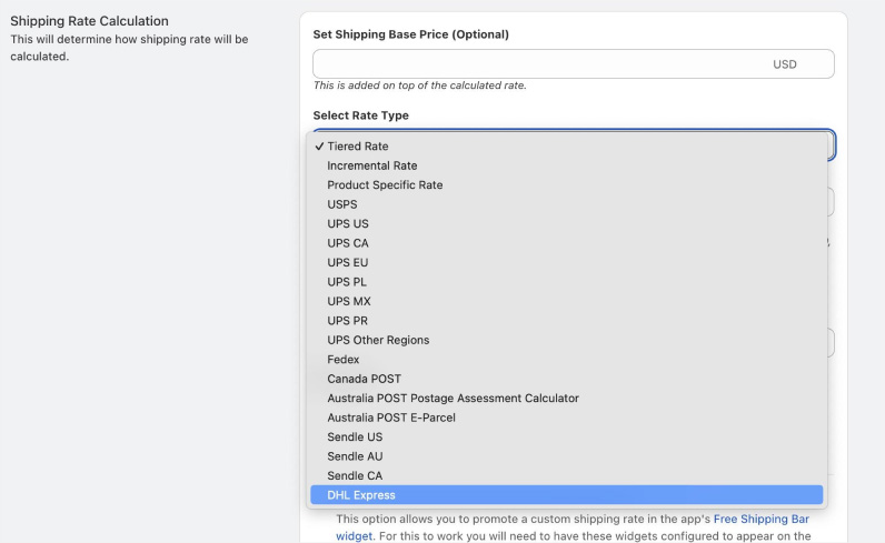 Set Up DHL Express rates