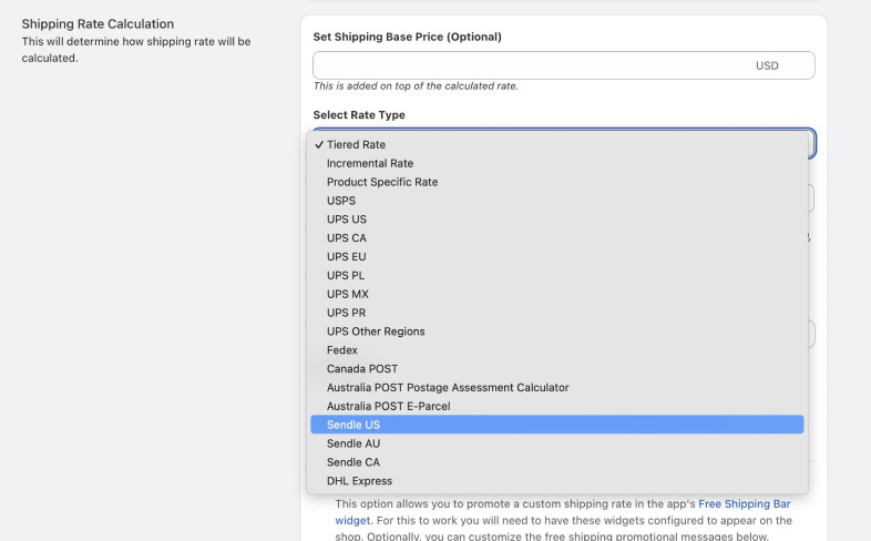 Set Up Sendle Rates