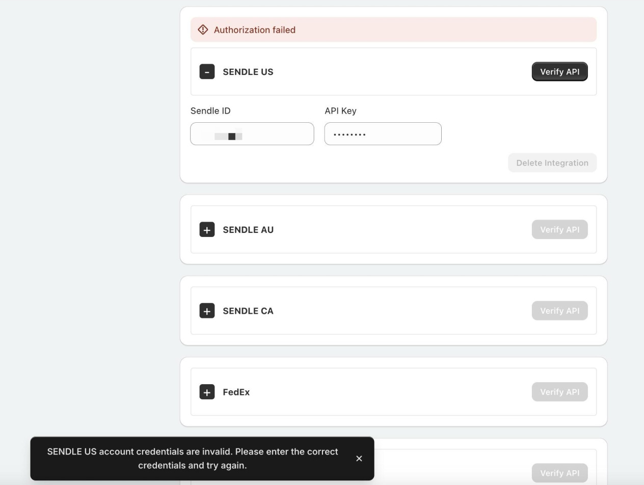 Set Up Sendle Rates