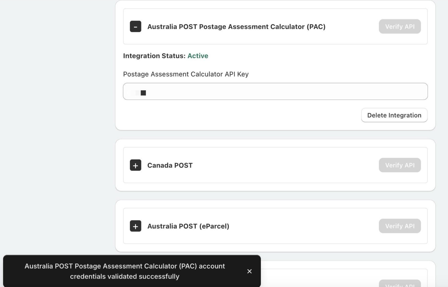 Set Up Australia Post PAC Rates