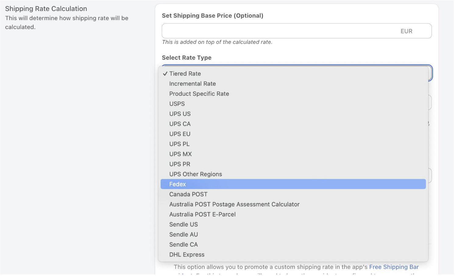 Set Up Fedex Rates